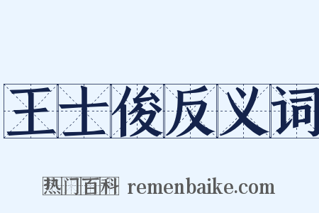 王士俊反义词是什么意思的图片